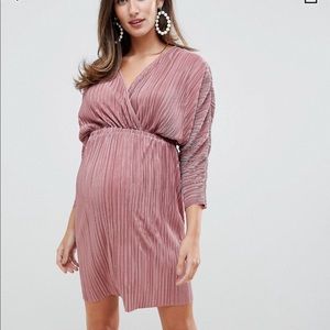 ASOS pleated batwing Maternity Dress